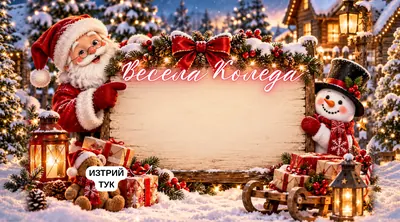 Скреч карта Табела в снега, Коледни